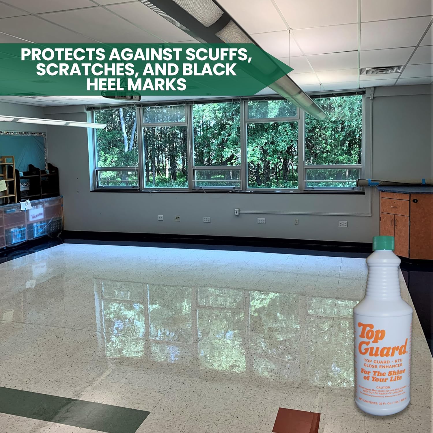 Ready To Use - Industrial and Commercial Cleaning Supplies Floor Protection, Surface Shield, Creating a Lustrous Wet Look Shine Floor Finish, Floor Shine for All Floors (12x1 Quartz)