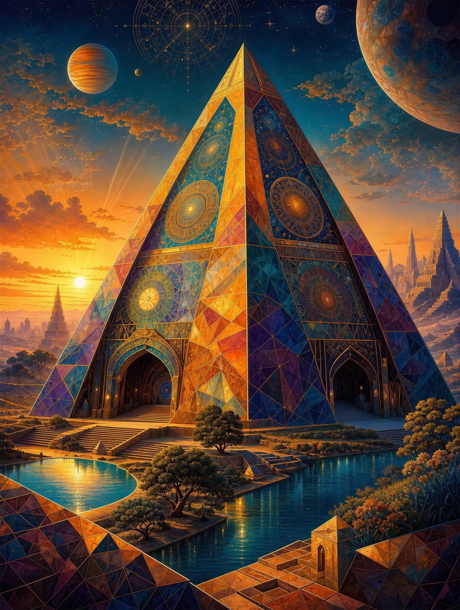 Puzzle 4000 pezzi Piramide totemica retrò per Adulti, 141x87cm Puzzle Adulti 4000 pezzi, Giochi Di Puzzle per Tutta La Famiglia, Un Regalo Festivo per Gli Amici in Una Bella Confezione