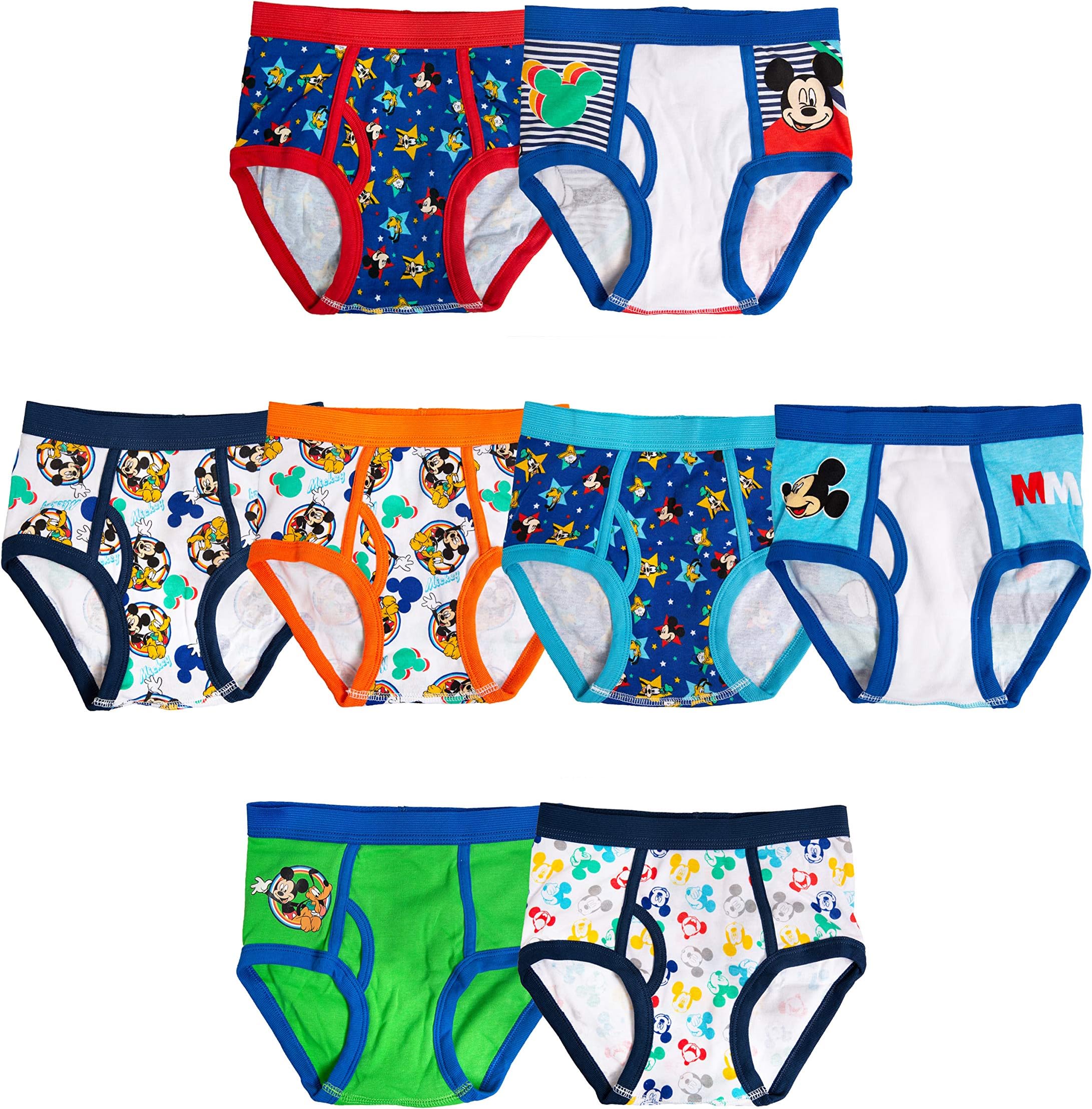 DisneyBoys' Mickey Mouse 100% Combed Cotton Briefs Available in Sizes 2/3t, 4t, 4, 6 and 8