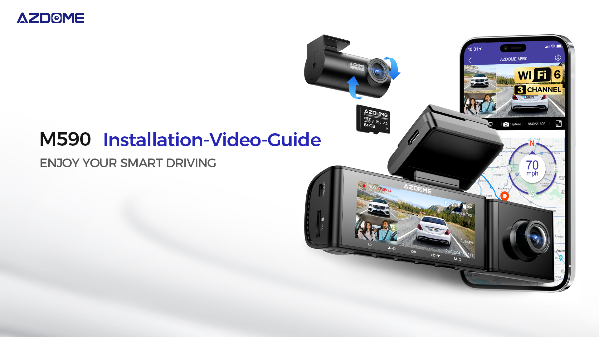 Watch Installation of AZDOME M590 Dash Cam Front and Rear Inside