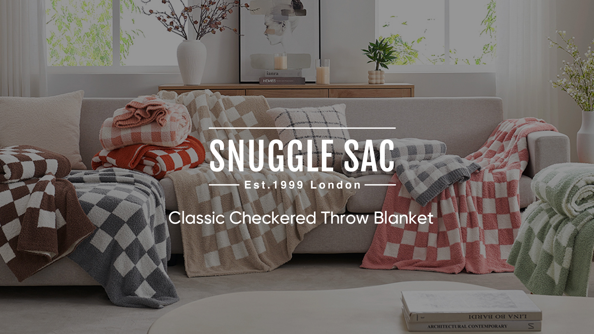 Snuggle Sac Manta Térmica Tejida Cuadros Beige 50x60 Pulgadas miniatura 7