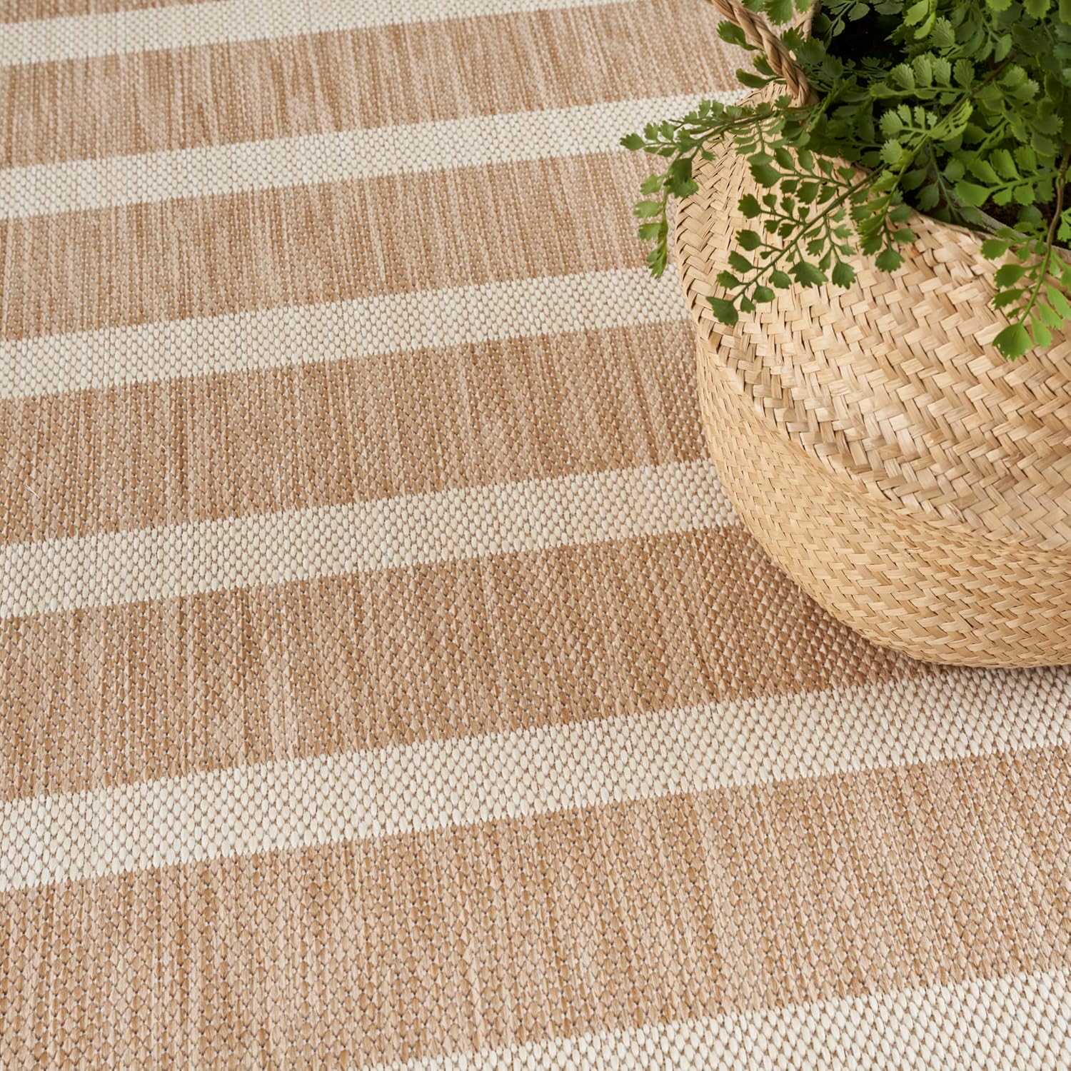 Nourison Home Positano Beige Ivory 9' x 12' Area Rug - Easy Clean, Non Shedding, Bed Room, Living Room, Dining Room, Kitchen (9' x 12')