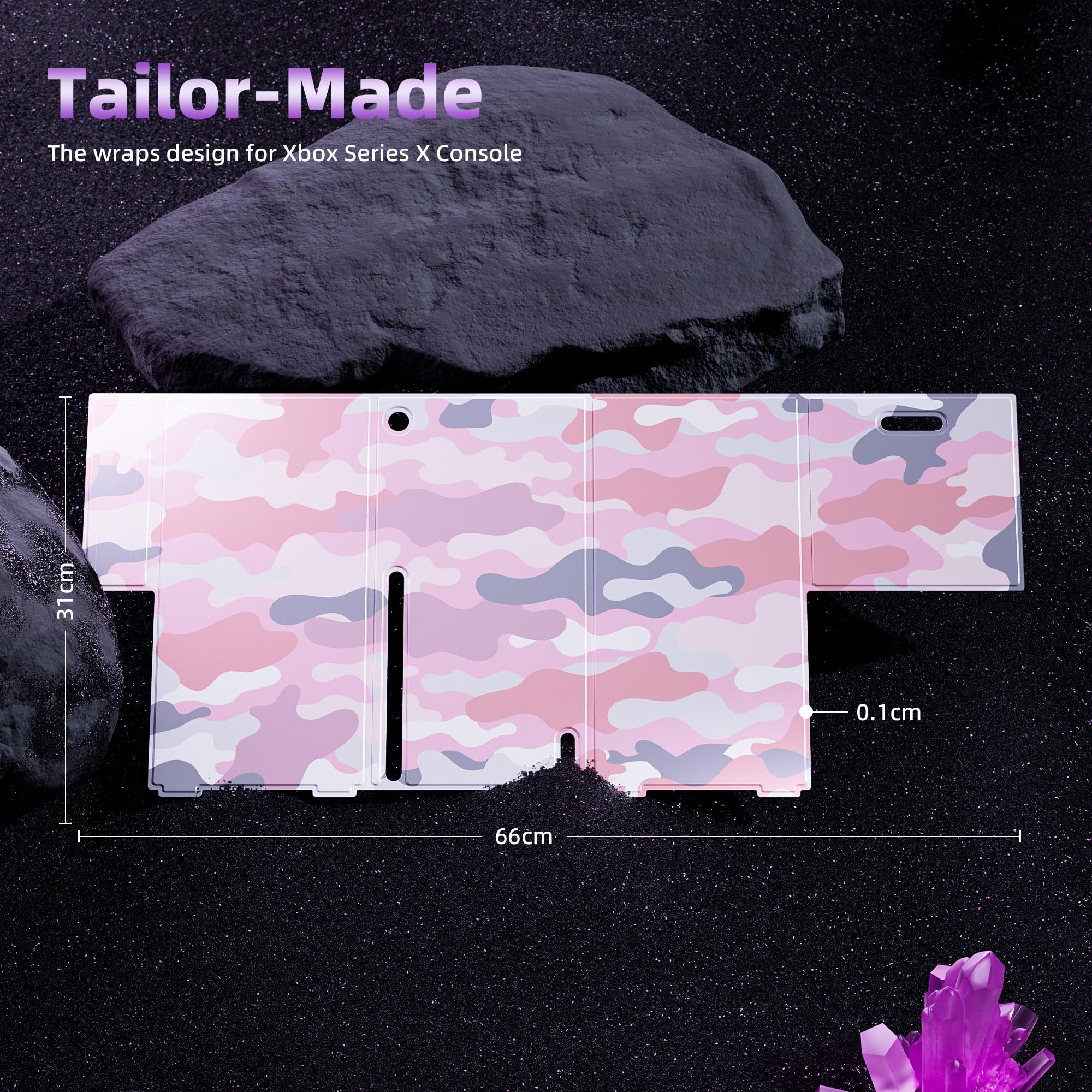 Mytrix Wraps for Xbox Series X Console Pink Camo, Custom X-Box Series X Cover Skin, Magnetic Protective Case for Easy Installation ,Full Protection