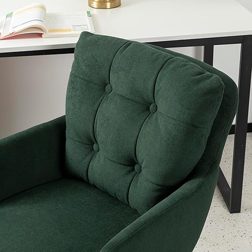 Miniatura 9 de Silla de oficina de tela de felpa, cómodas sillas de escritorio de oficina en casa con soporte lumbar, silla de escritorio moderna de tela de felpa