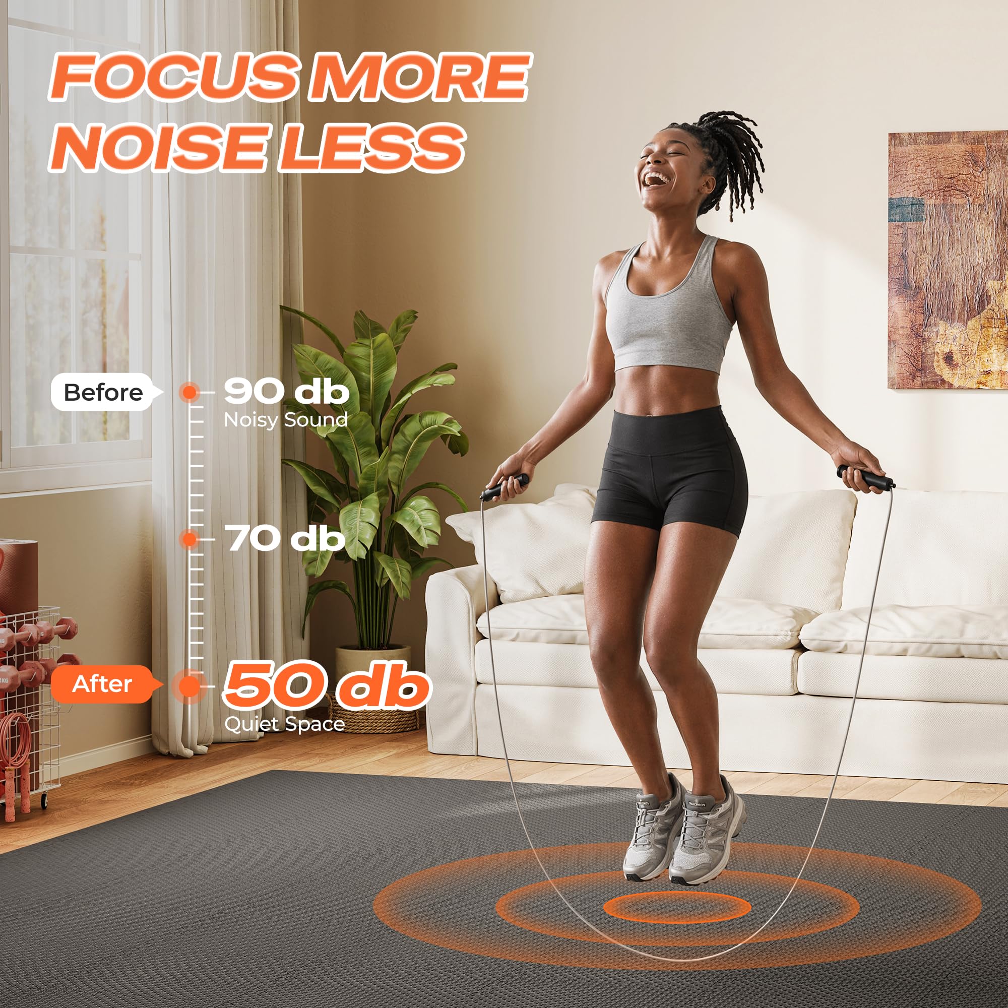 SUPERJARE Gymnastik-Fußmatten, EVA-Schaum-Puzzle-Übungsmatten, ineinandergreifende Bodenmatten, gepolsterte Schaumstoff-Bodenfliesen, Trainingsmatte für Zuhause, Fitnessstudio, Spielzimmer, Garage, 32