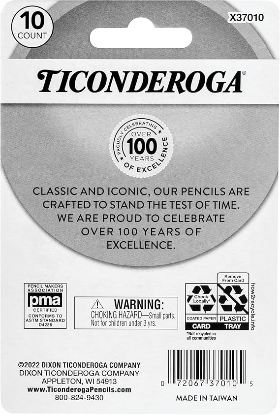 Ticonderoga Pencil Cap Erasers, Assorted Pastel Colors, 10 Count