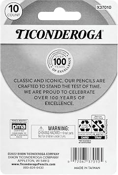 Ticonderoga Pencil Cap Erasers, Assorted Pastel Colors, 10 Count