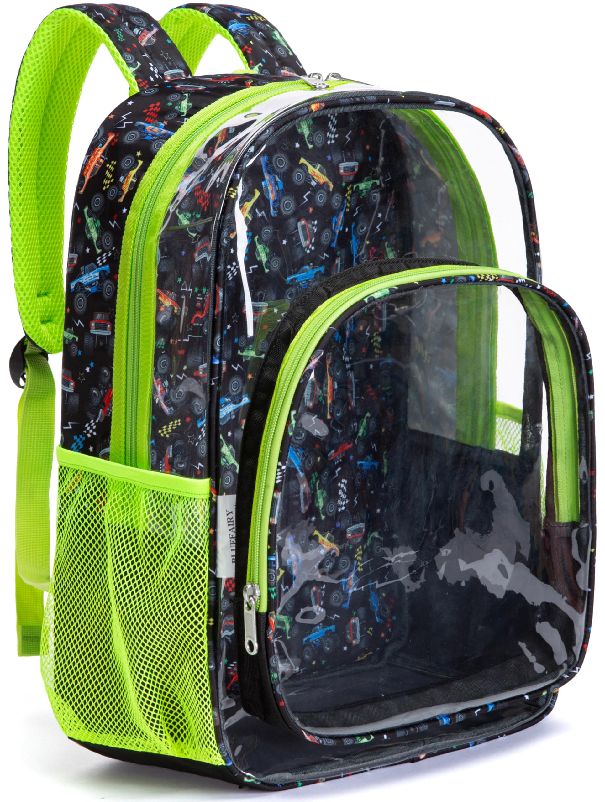 BLUEFAIRY Clear Backpack for Boys Ages 5-10 Heavy Duty Transparent Bookbag