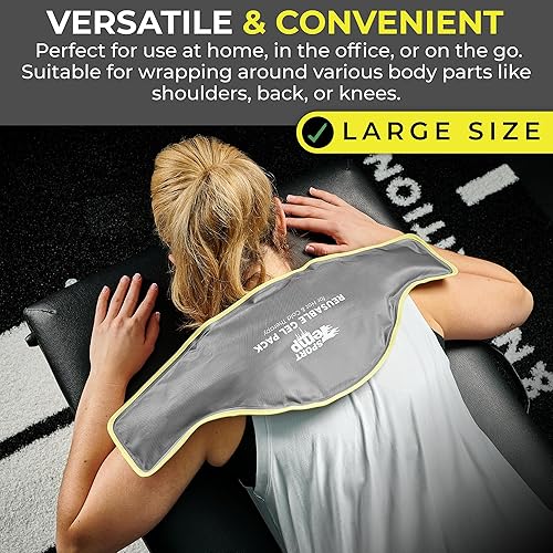 Miniatura 5 de Paquete de gel reutilizable caliente y frío para alivio del dolor de cuello, hombros y espalda, compresa suave flexible, terapia de hielo y calor