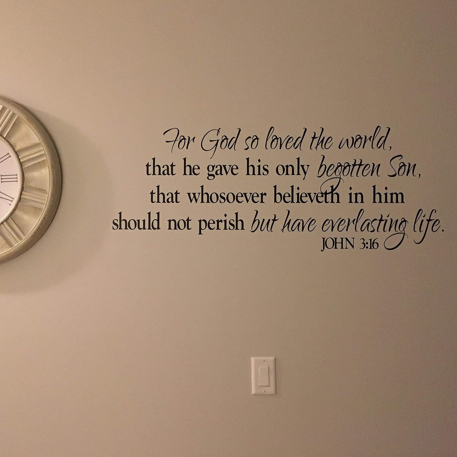 John 3:16 Vinyl Wall Decal 2 by Wild Eyes Signs For God so Loved the World That He Gave His Only Begotten Son, Religious Scripture Bible Verse Vinyl Wall Art, Christian Wall Words, JOH3V16-0002