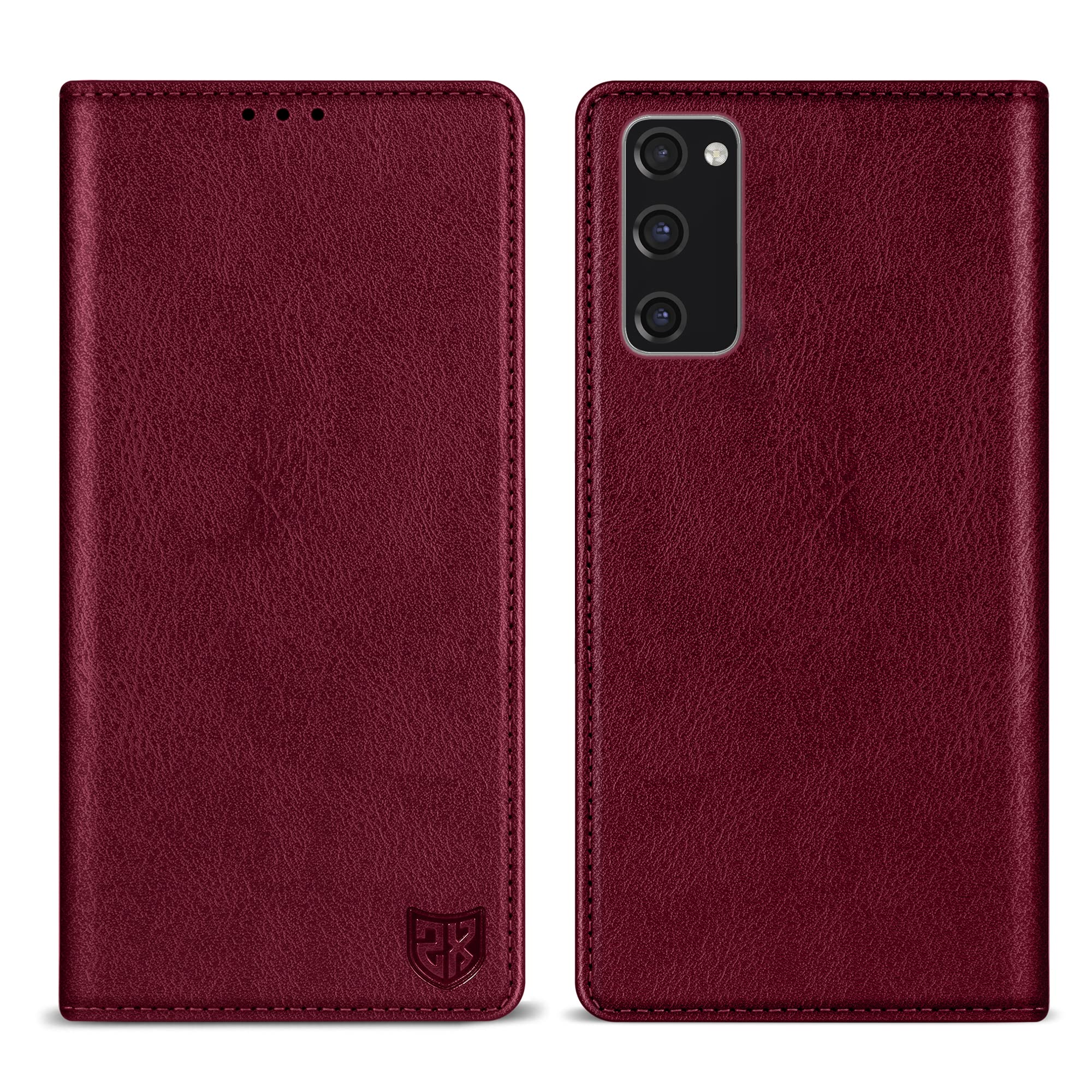 ZZXX Samsung Galaxy S20 FE Wallet Case with [RFID Blocking] Card Slot Stand Strong Magnetic Leather Flip Fold Protective Phone Case for Samsung Galaxy S20 FE 5G Case Wallet(Wine Red-6.5 inch)
