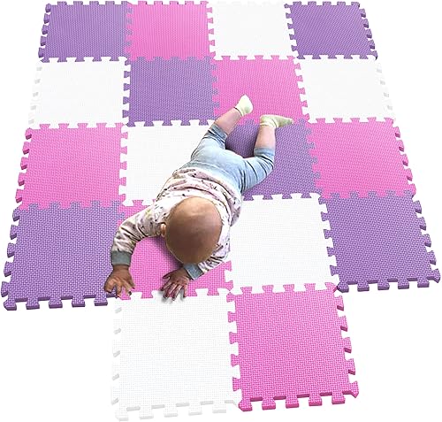 MQIAOHAM 101103111 - Juego de alfombras de juego entrelazadas de rompecabezas de espuma EVA suave para niños y bebés, multicolor, para actividades