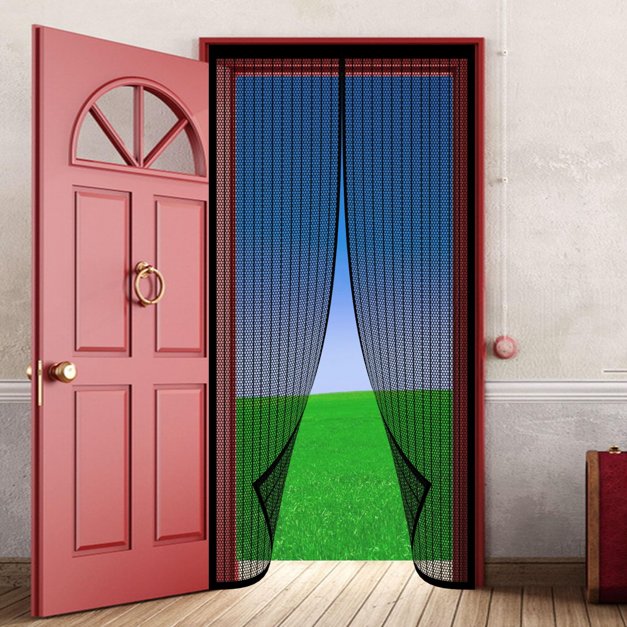 Moustiquaire magnétique de porte 65x200 cm rideau anti mouche noir