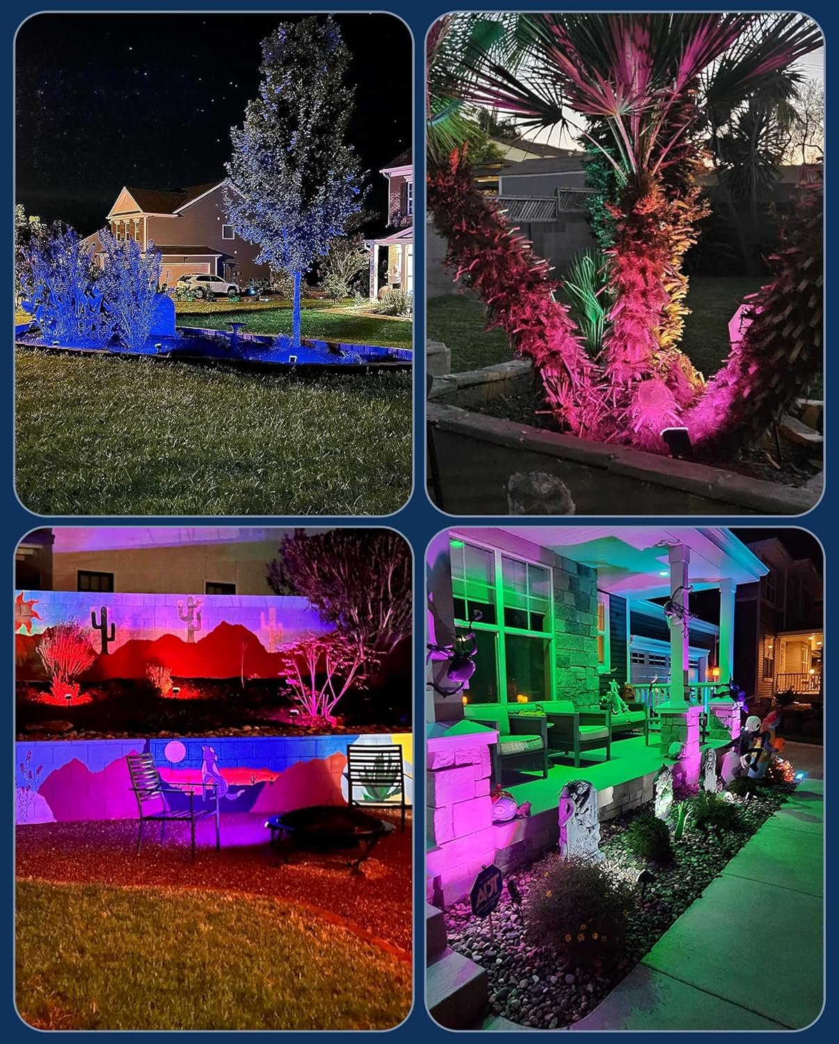 Solar Multicolor Lights Outdoor, 7 Lighting Modes Solar Light Outdoor Waterproof IP68, Color Changing RGB Powered Christmas Lights Outdoor for Garden Yard Patio Landscape Christmas Decorations - Image 6