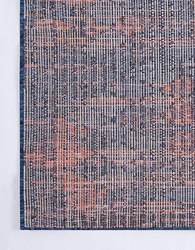 Miniatura 10 de Unique Loom Morocco Collection - Tapete bohemio con borde abstracto, diseño de diamante, alfombra de área (2 pies 2 pulgadas x 6 pies, color azul