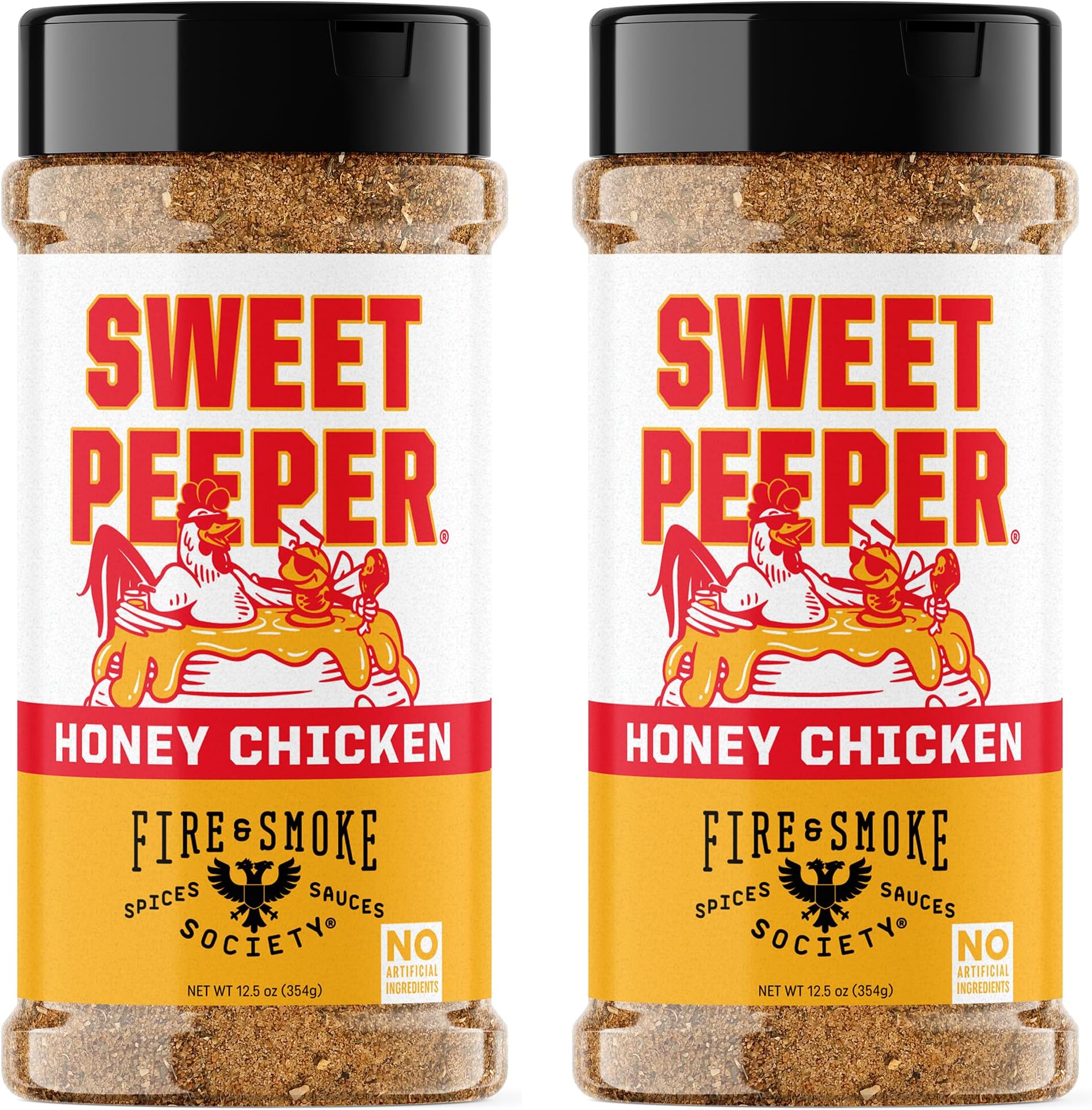 Fire & Smoke Society Sweet Peeper | BBQ Seasoning for Smoking and Grilling Meat | Poultry, Chicken, Turkey, Dry BBQ Rubs and Spices | Honey, Brown Sugar, Paprika & Herbs | XL (2-Pack)