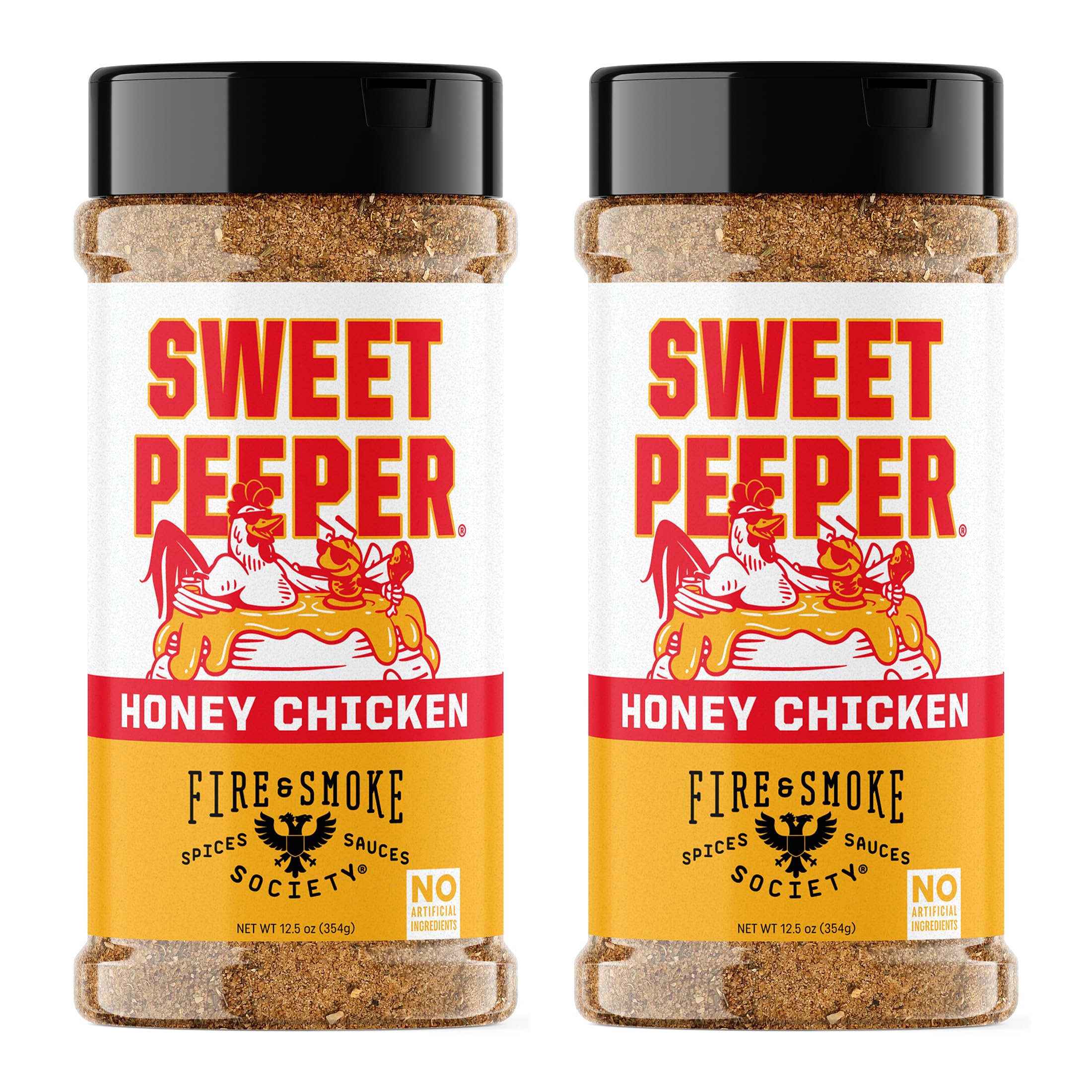 Fire & Smoke Society Sweet Peeper | BBQ Seasoning for Smoking and Grilling Meat | Poultry, Chicken, Turkey, Dry BBQ Rubs and Spices | Honey, Brown Sugar, Paprika & Herbs | XL (2-Pack)