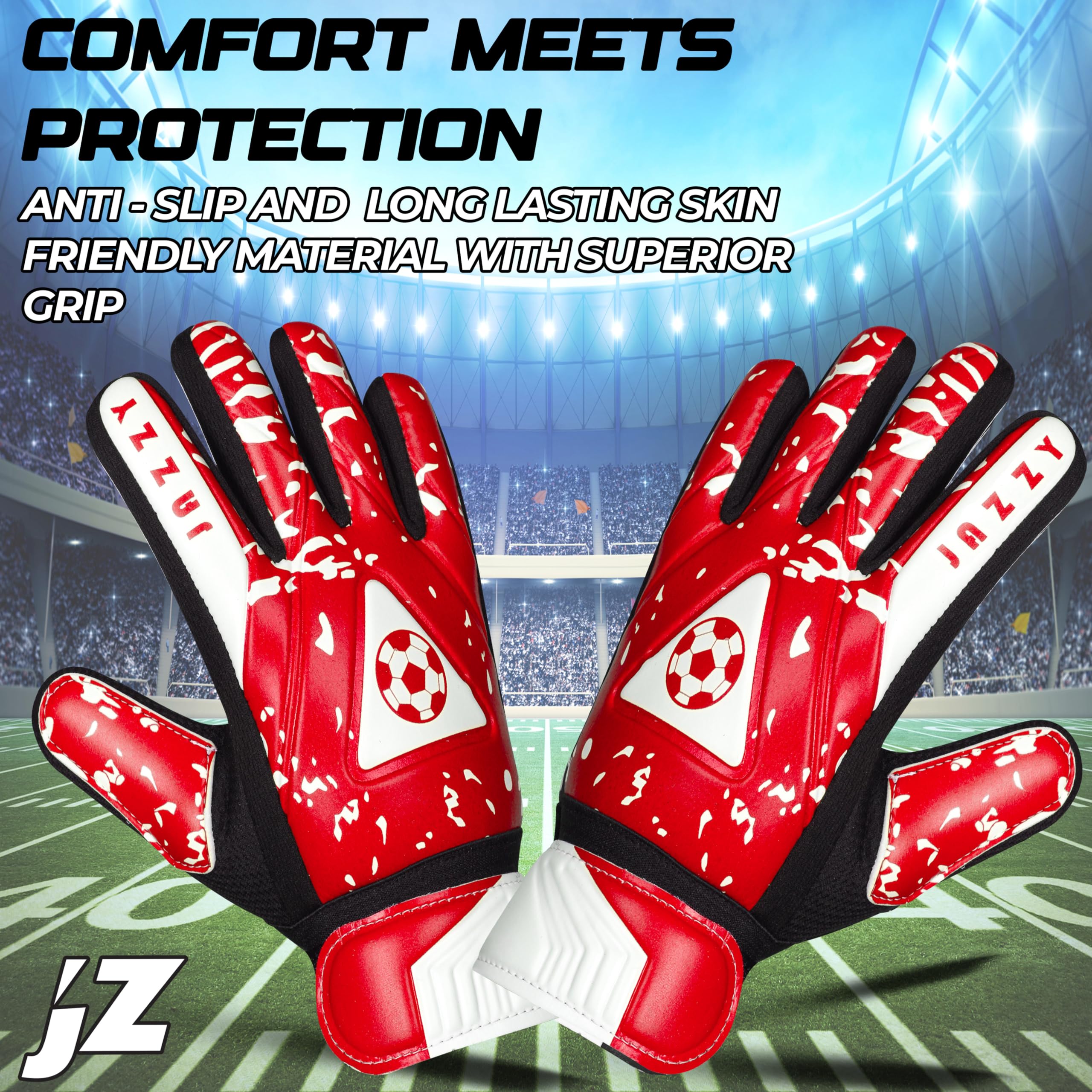 Guantes de portero para jóvenes con doble protección de muñeca, material de látex antideslizante