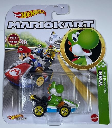 Hot Wheels - Mario Kart - Yoshi Standard Kart - 2022 - Mint/NrMint envía burbujas envueltas en una caja