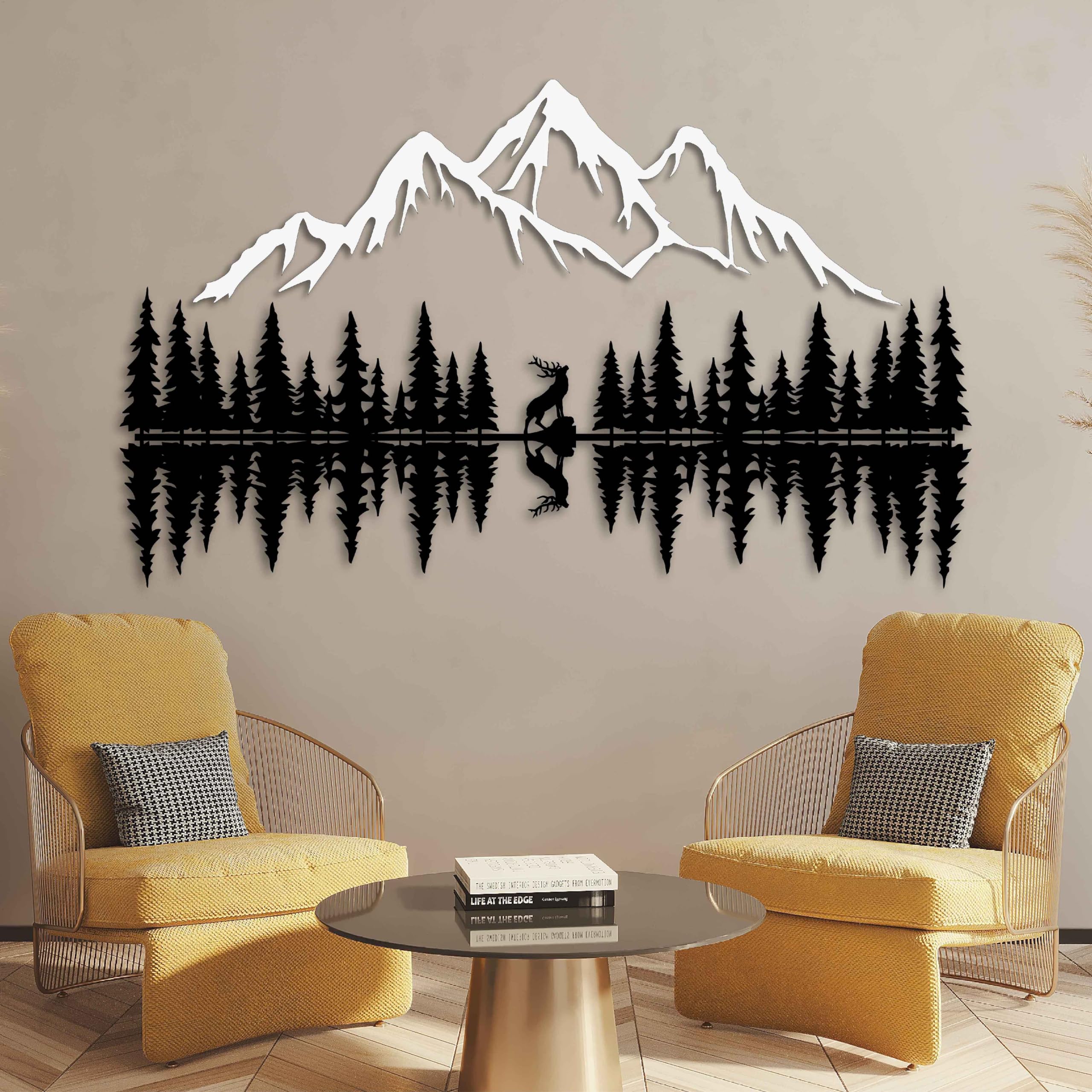 Amazon.com: KAWA METALWORKS Mountain and Forest Metal Wall Art Decor ...