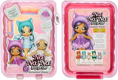 Miniatura 6 de Na! Na! Na! Surprise Sweetest Gems™ Juno Summers - Muñeca de moda de 7.5 pulgadas, piedra natal de amatista clara inspirada con cabello lavanda,