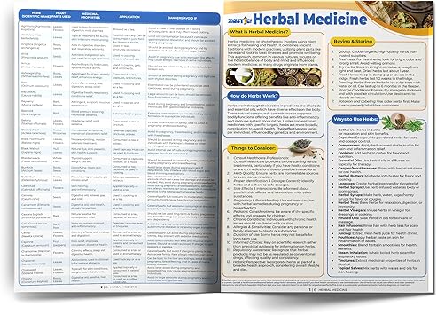 Herbal Medicine Chart 140 Herbs - 9"x12" Herbal Spice Knowledge Chart - Holistic Herbal Guide to Health & Wellness - Holistic Medicine Cabinet Spice Dictionary - Medicinal Herbal Reference Guide
