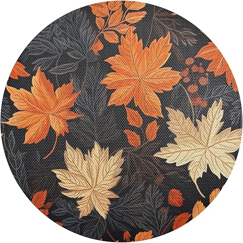 Juego de 4 manteles individuales de hojas de otoño, manteles individuales lavables y duraderos, 15.4 pulgadas, manteles individuales de vinilo de PVC