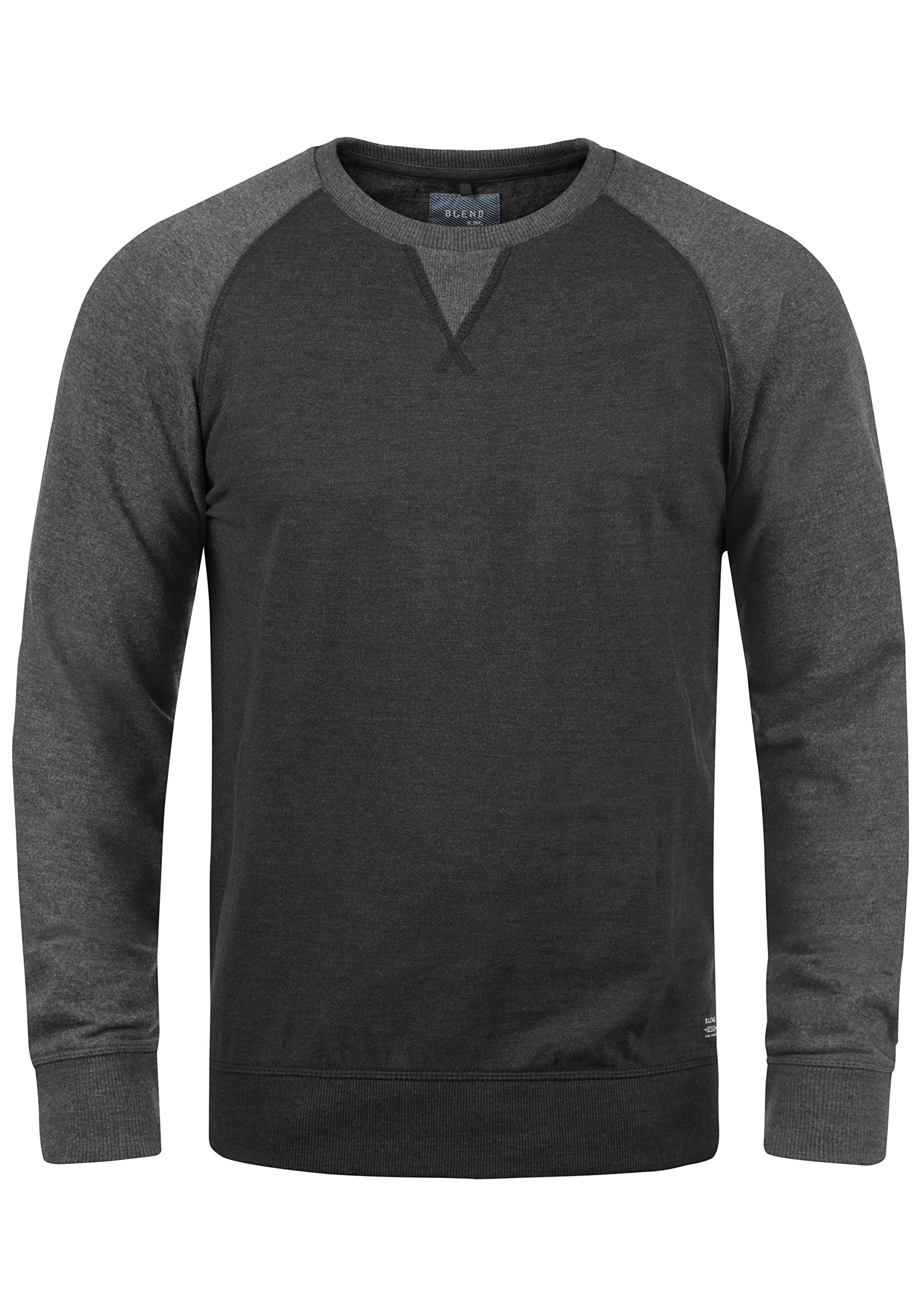 Blend BHAari Herren Sweatshirt Pullover Sweater mit Rundhals-Ausschnitt Rippbündchen Baumwollmischung Regular fit