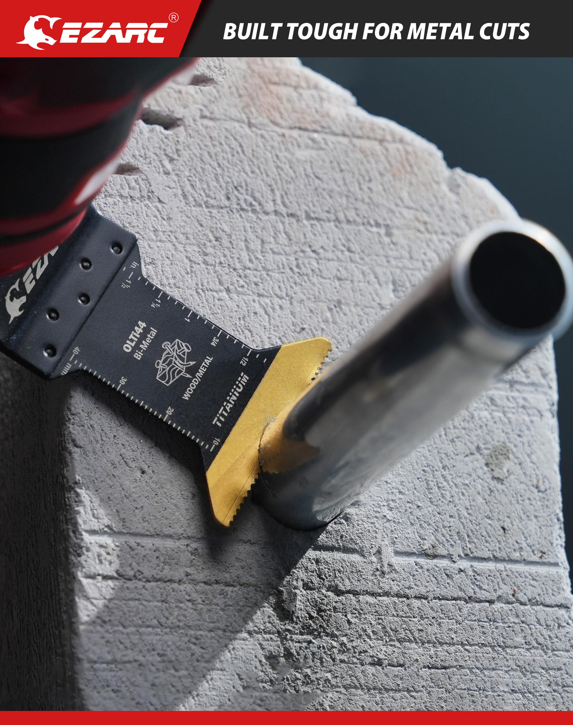 Lames de scie oscillante en titane EZARC, lames multitool oscillantes pour la découpe de métal, de clous en bois, de vis, de plastique, 10 pièces.