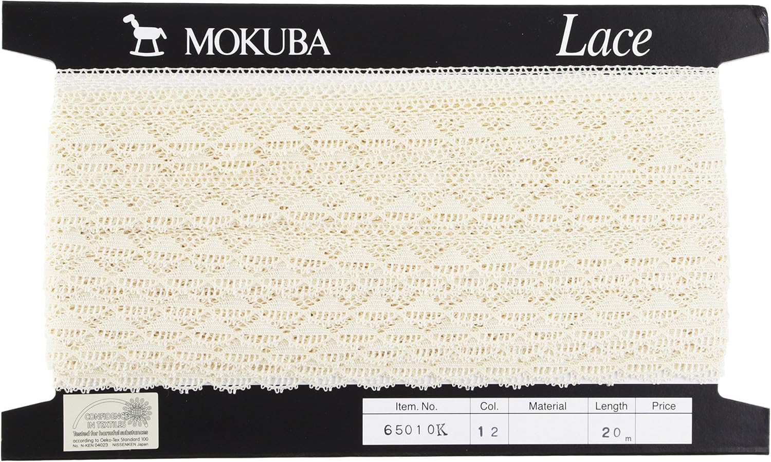 木馬 トーションレース 65010-5 20m巻 col.12 アイボリー