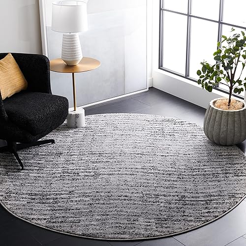 Safavieh - Alfombra contemporánea negra y plateada ADR117A de la colección Adirondack 51 pies x 76 pies