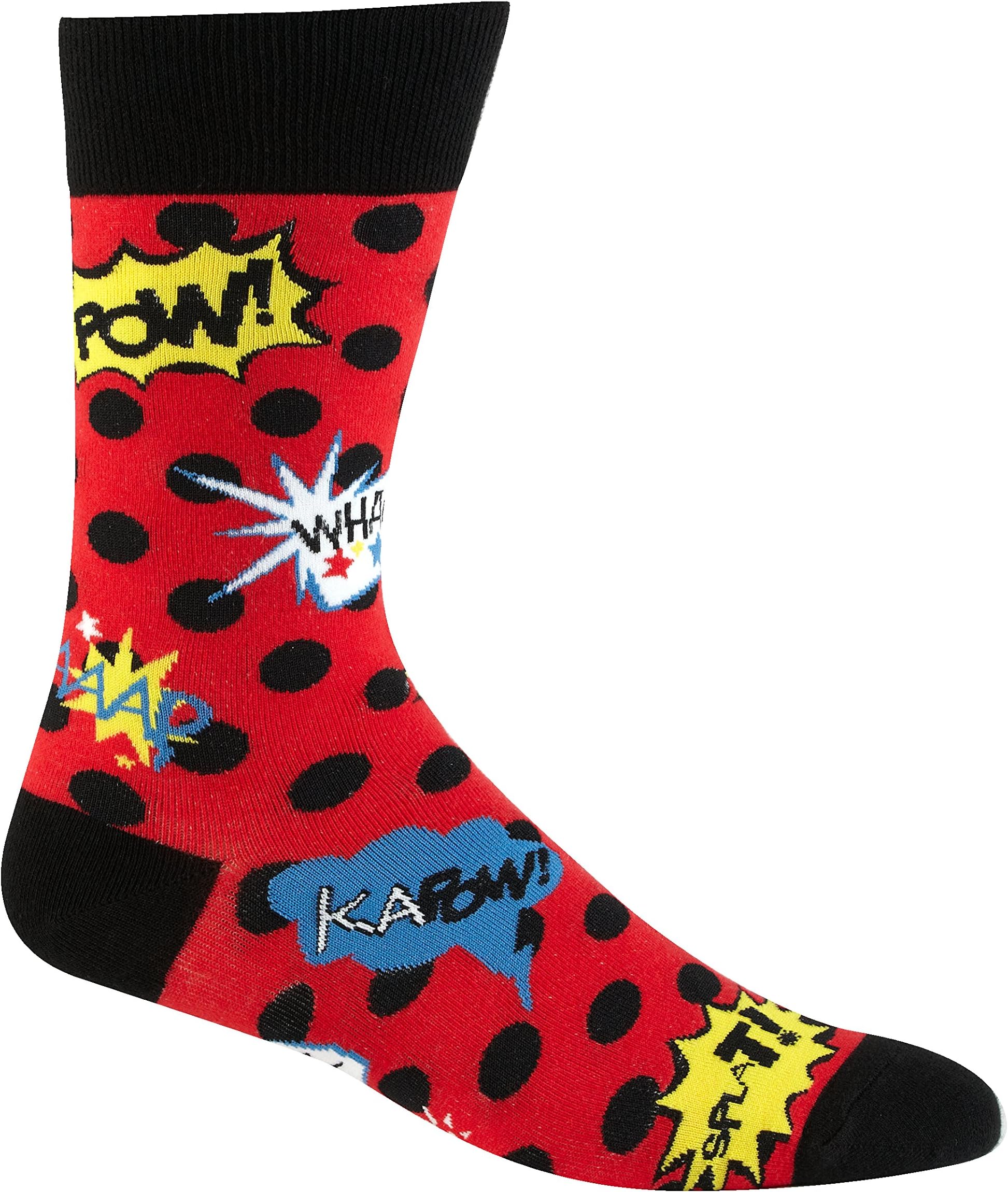 Sock It To Me Cartoon Blamo! Mens Socks, Red and Black