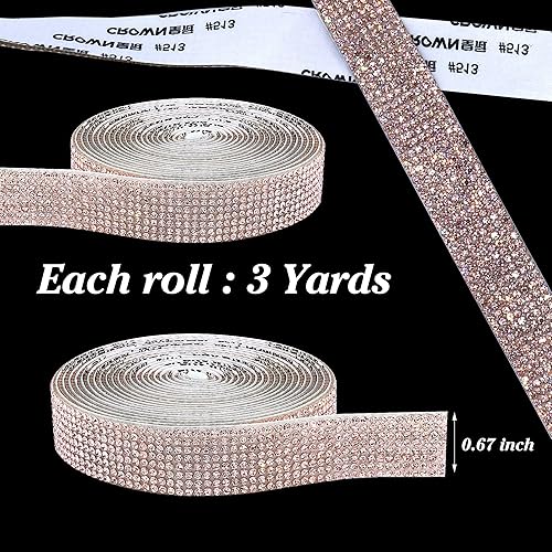 Miniatura 5 de Tiras autoadhesivas de diamantes de imitación de cristal para manualidades con diamantes de imitación de 0.079 pulgadas (0.079 in) para Champán