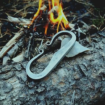 Flint & Steel Firestarter Package - Starter Kit - Includes Forged Steel Striker, Flint and Charcloth - Great Package for Learning Primitive Firestarting Skills