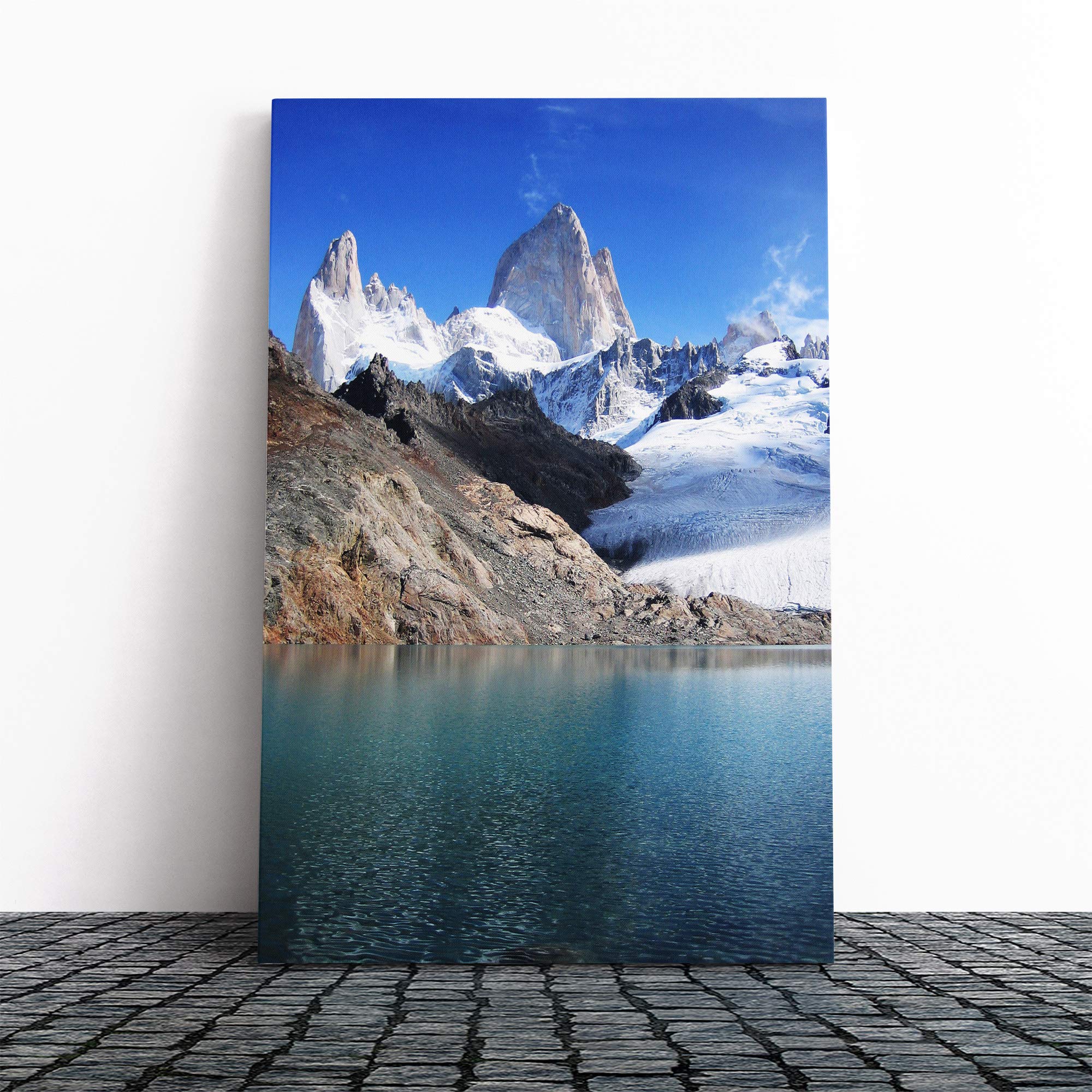 Patagonia Argentina Glacier Landscape Canvas Print | Gallery Wrapped 30mm Frame Wall Art | 30x20 inches | Ready to Hang | Modern Landscape Picture | Living Room Bedroom Lounge Office
