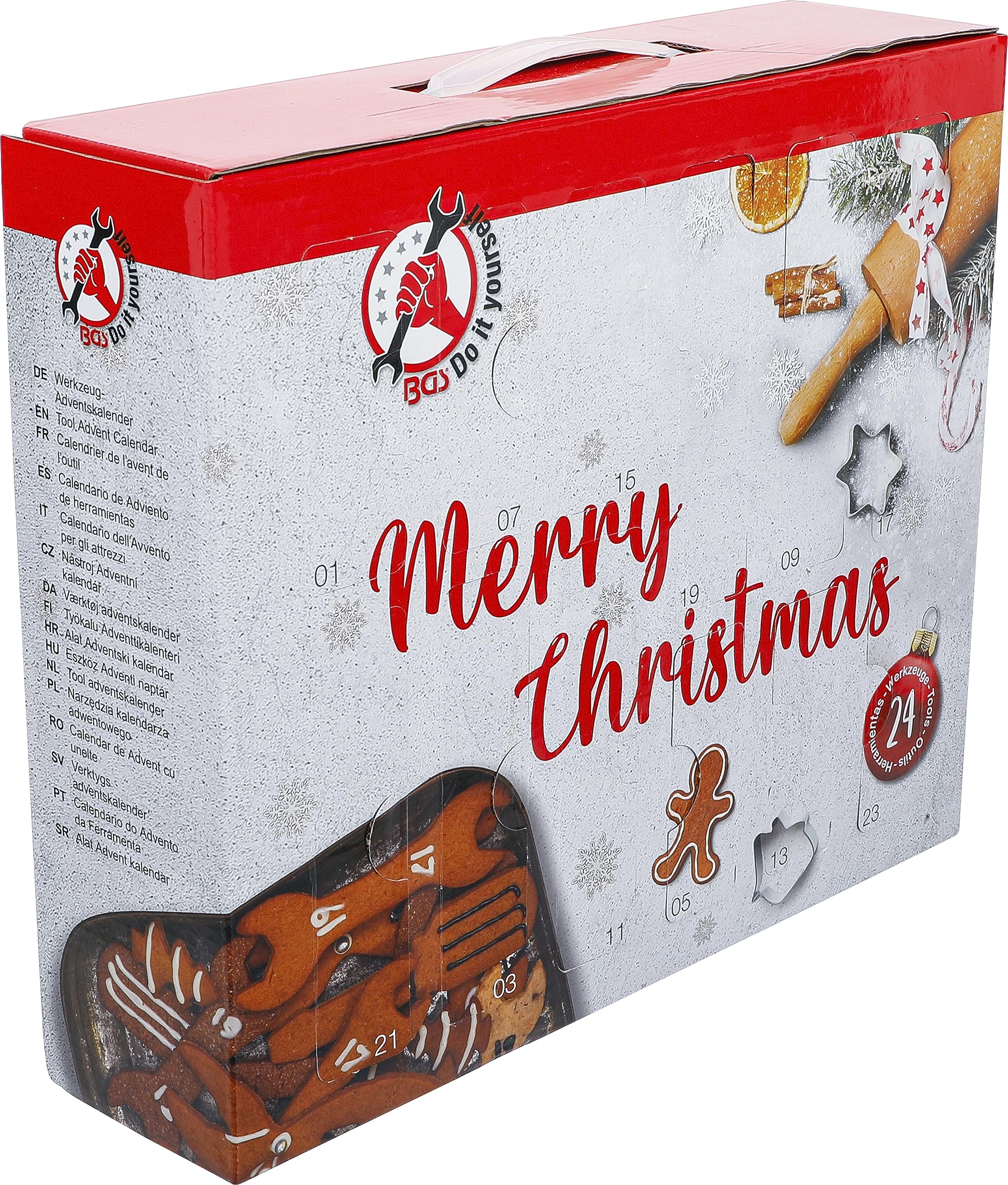 BGS Diy 95000 | Werkzeug-Adventskalender | DIY-Kalender für Heimwerker & Haushalt | 63-tlg.
