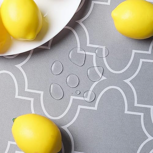 Miniatura 5 de Mantel de mesa AooHome cuadrifolio con tejido geométrico, Quatrefoil Mantel de tela geométrica, repele el agua, resistente a las manchas, adecuado
