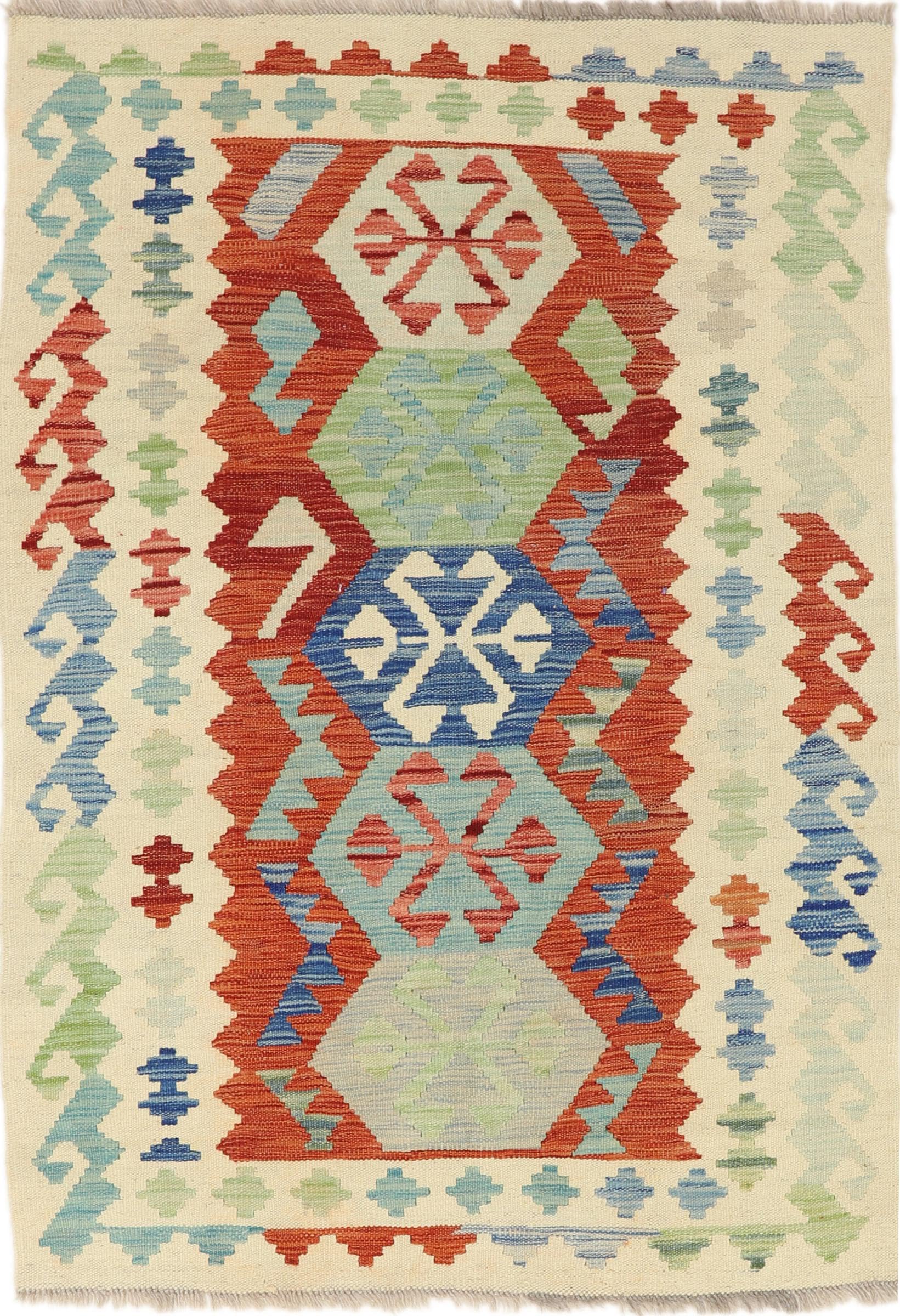 Tapis Kilim Afghan 99x142 cm tapis d'Orient en laine fait main