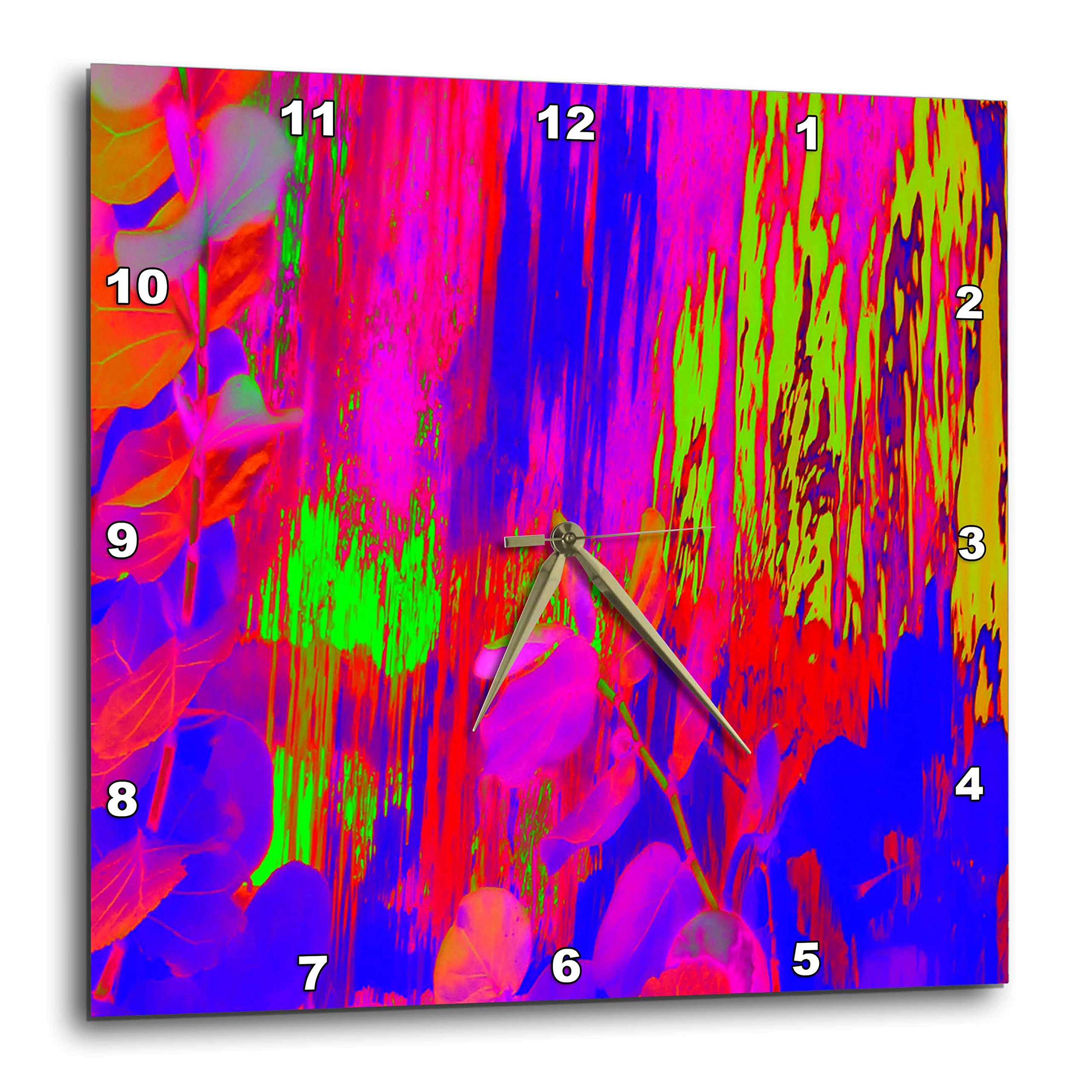Horloge murale 3dRose effet néon bleu orange aux reflets aquatiques saisissants, 25 cm