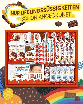 Candy Circle Candy Box with Children's Chocolate - Schokotraum Beautiful Candy Box with Bueno Children's Chocolate and Children's Country as a Gift or Snack Box