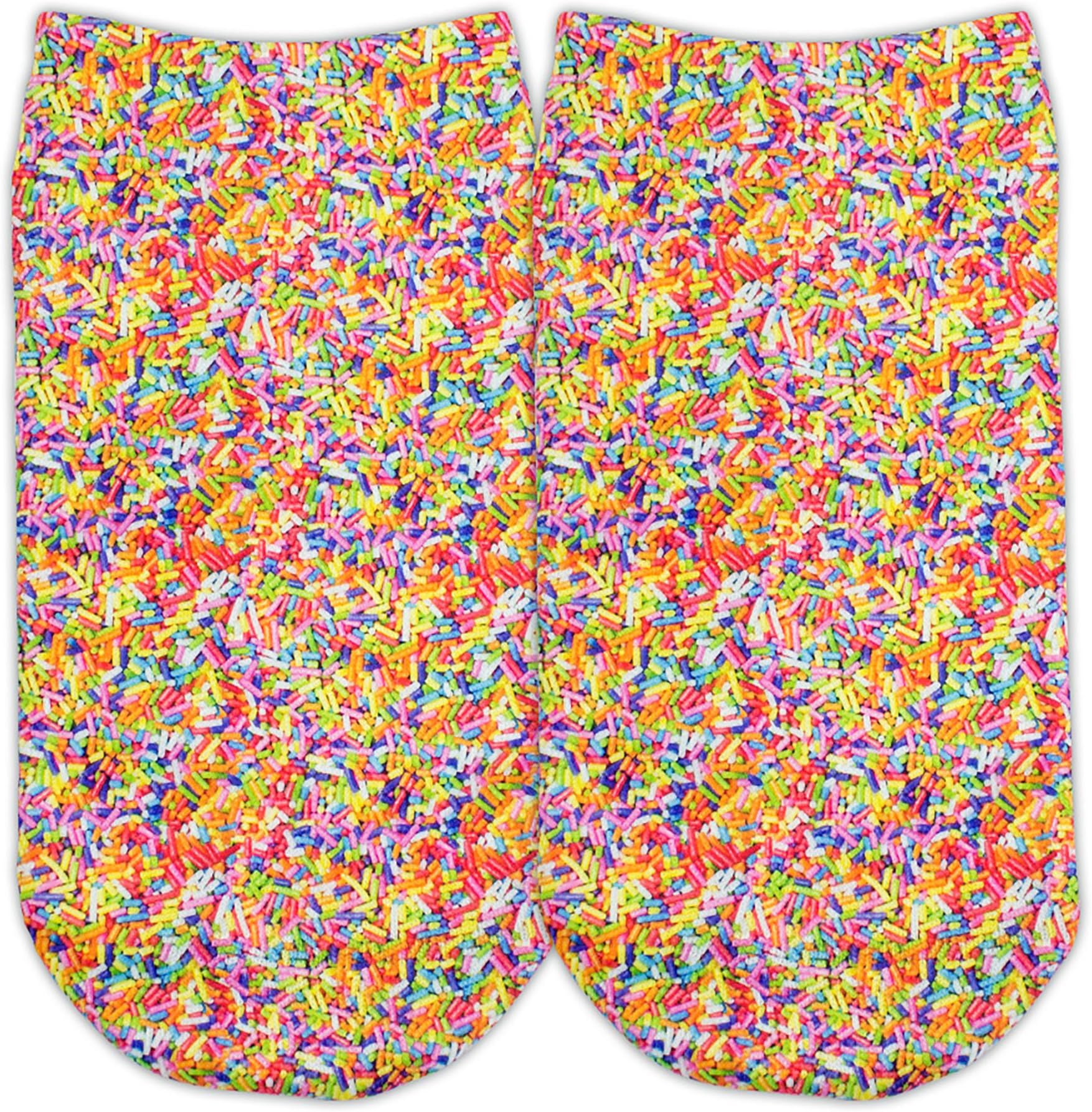 Girls No-Show Ankle Socks Novelty Candy and Junk Food White Pink Purple Blue