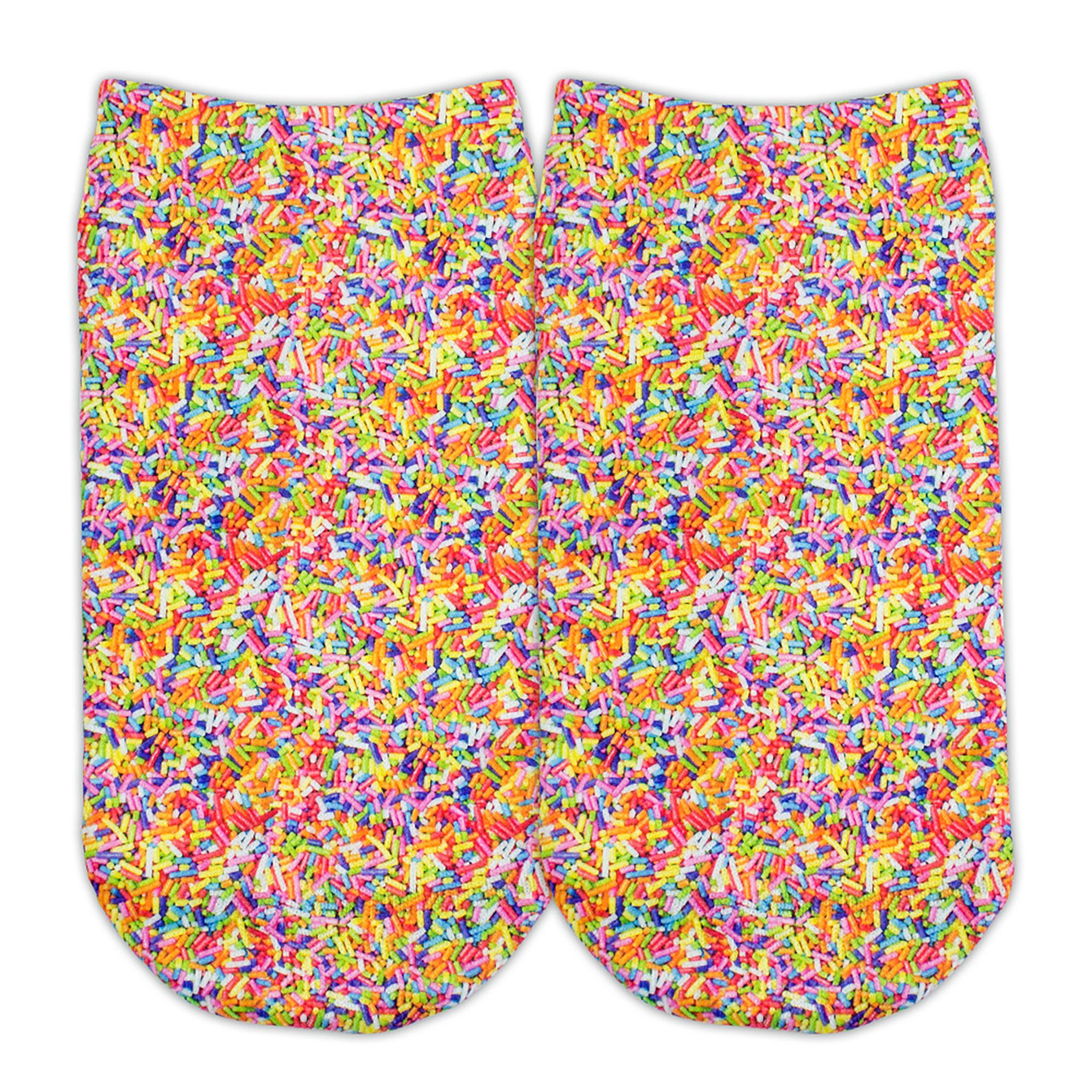 Girls No-Show Ankle Socks Novelty Candy and Junk Food White Pink Purple Blue