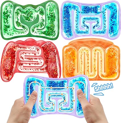 JOYIN 4 Pcs Sensory Fidget Toys for Kids, Sensory Toys for Autism ADHD Fidget Tubes Stress Toys for Kids, Autism Hyperactivity, Stress Relieve, Fidgets for Classroom, Party Favors