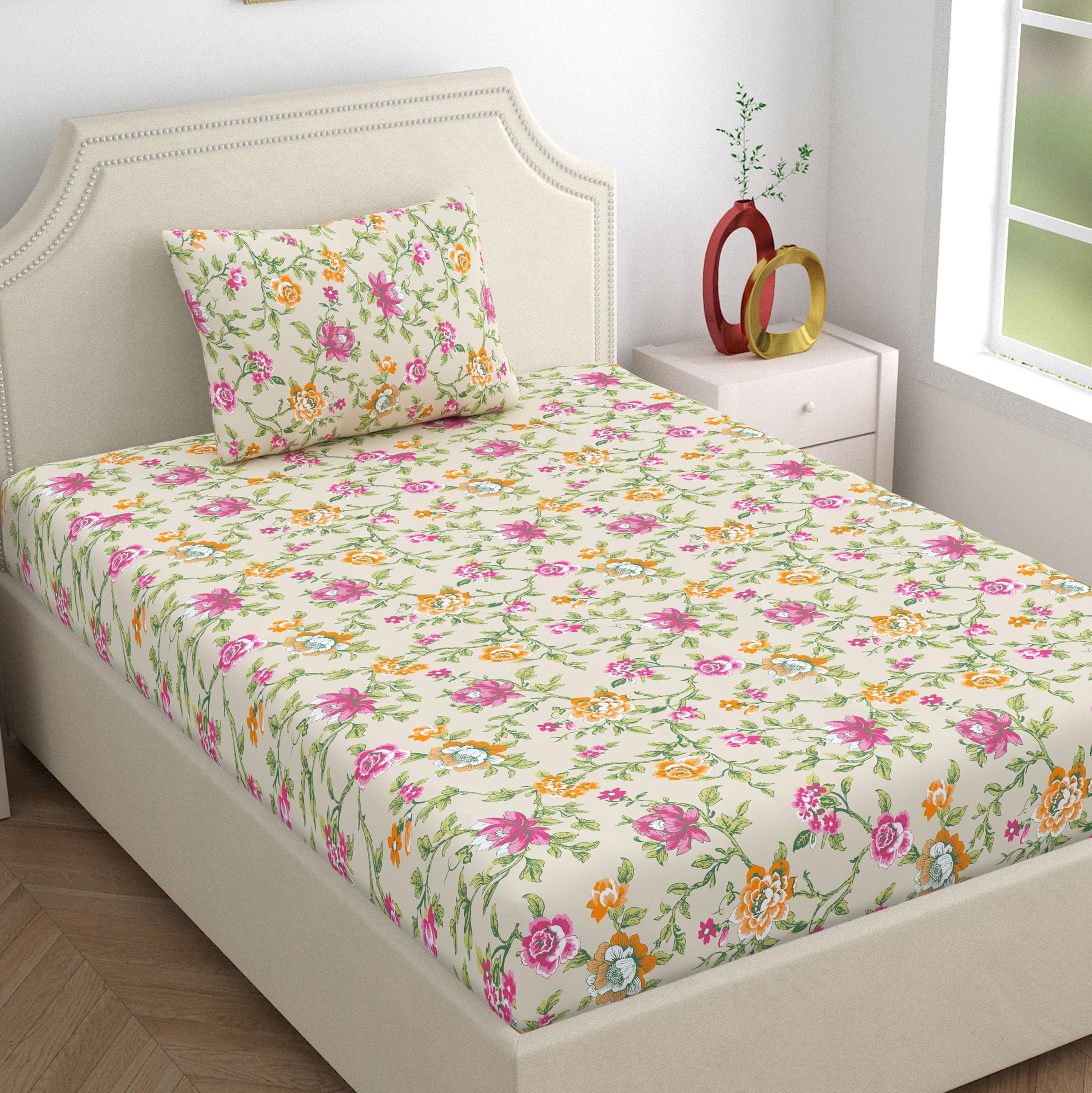 Home Ecstasy 100% Cotton Single Bedsheet Set -7
