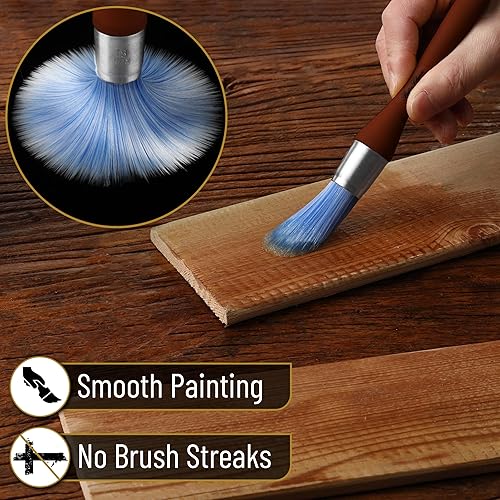 Miniatura 52 de Bates - Brocha de pintura para recortar, 0.75 pulgadas, mango ergonómico antideslizante, cerdas sintéticas, pinceles de corte para pintar, negro