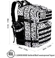 Vista 3 de LHI - Mochila táctica militar para hombres y mujeres, mochila del ejército de 45 l, mochila de asalto de 3 días, mochila grande con sistema Molle