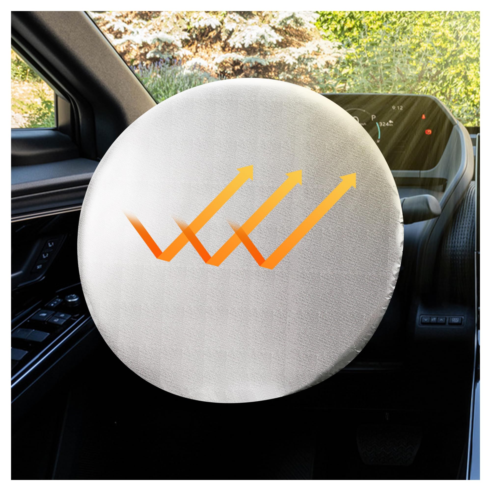 Steering Wheel Cover of Sunshade for Car,Insulation Steering Wheel Cover Women/Men for Automotive Steering Wheels Protection,Universal 15 Inch Car Wheel Cover for Most Cars SUVs Trucks