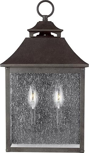 Murray Feiss Lighting OL14400SBL Galena - Farol de pared con dos luces para exteriores, acabado de sable con cristal transparente Murray Feiss Lighting OL14400SBL Galena - Farol de pared con dos luces para exteriores, acabado de sable con cristal transparente