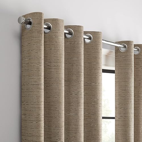 Miniatura 6 de ECLIPSE Magnitech Branson Cortinas 100% opacas con ojales, aislamiento térmico, 1 panel, 50 x 63 pulgadas, color moca