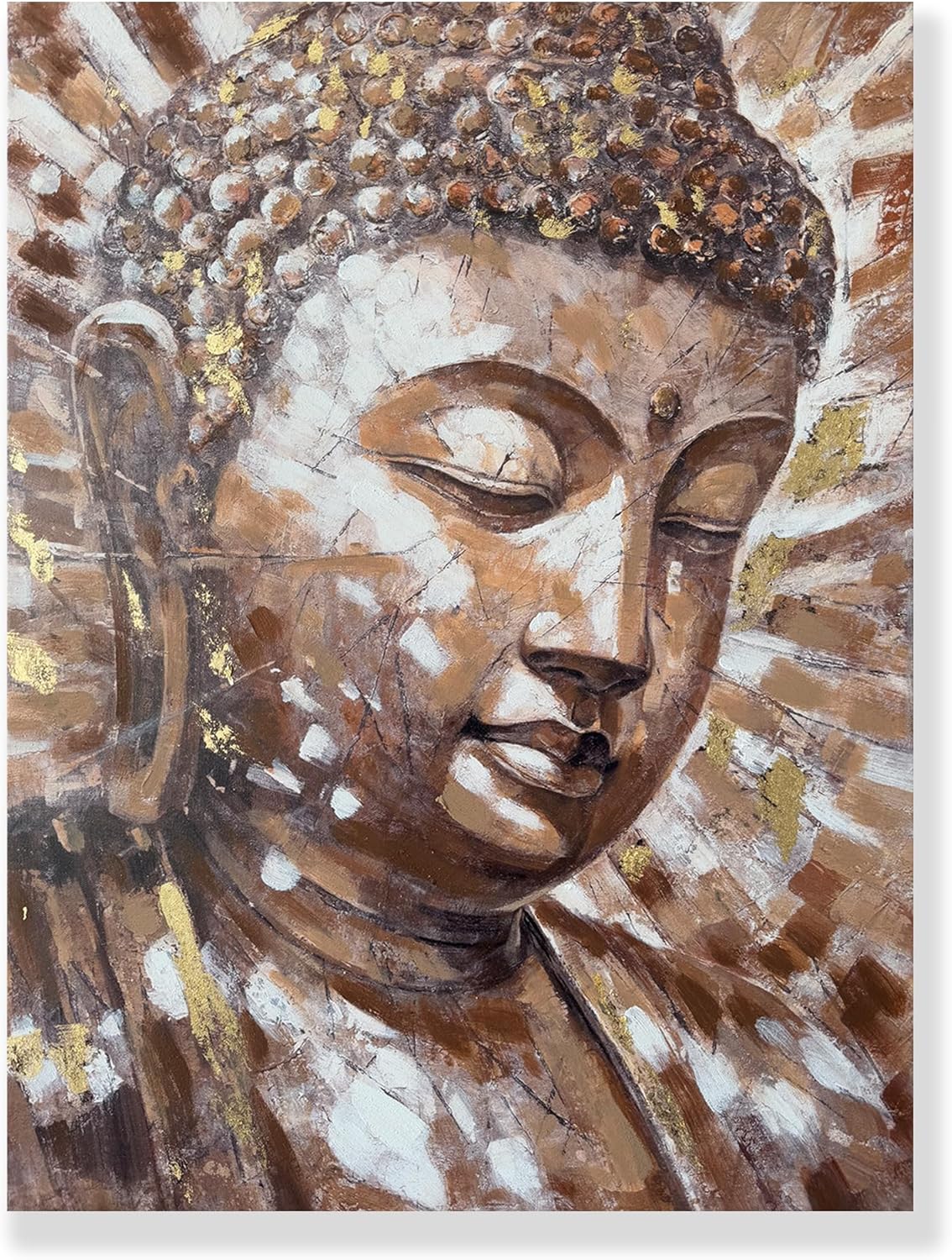 Buddha Wall Art with Gold Foil Buddhist Pictures Meditation Room Zen Wall Decor Home Office